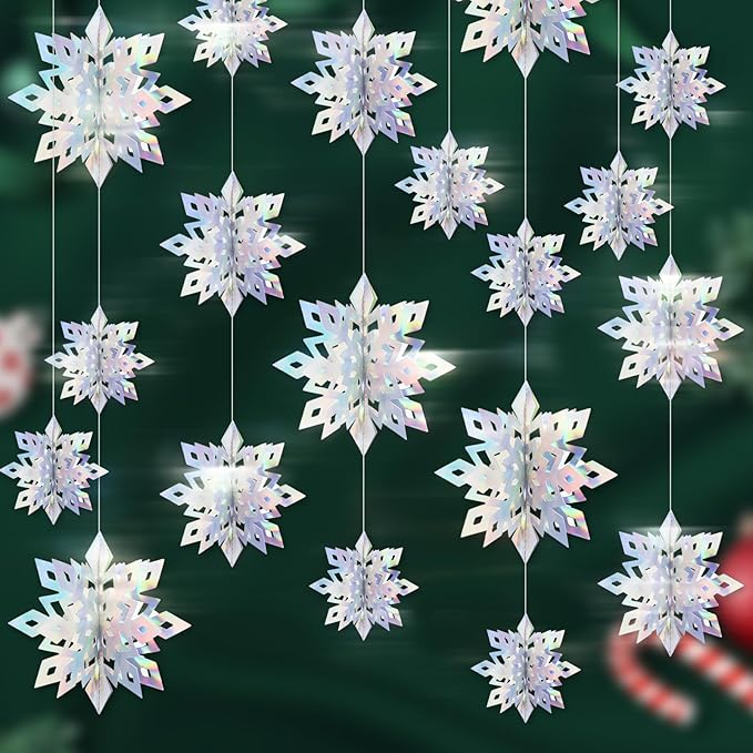 Benbilry 3D Hanging Snowflake Decorations - Image 9