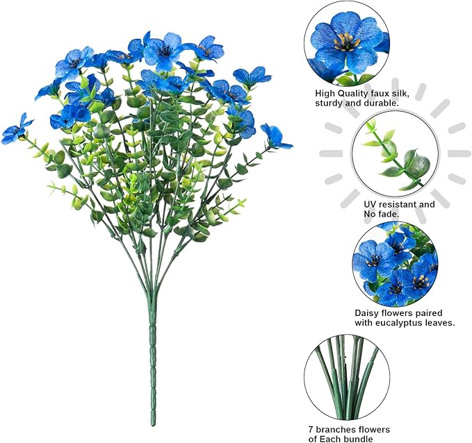 HyeFlora Artificial Flowers for Outdoor Indoor Garden Home Decoration, Faux - Image 5