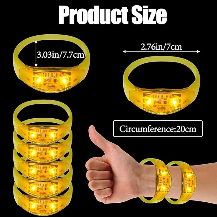 100 Pcs LED Bracelets Sound Activated - Image 6