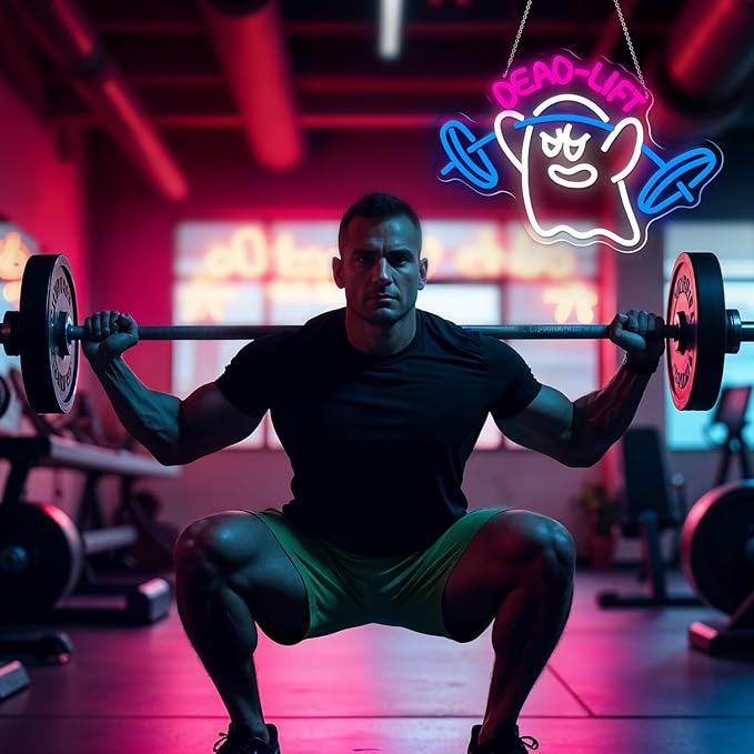 Dumbbell Neon Sign, Neon Signs for Wall Decor, Gym Neon Sign, Ghost Dead Lift - Image 6