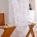MYSTIC-HOME Sheer Curtains White 63 Inches, Boho Curtains by MYSTIC-HOME