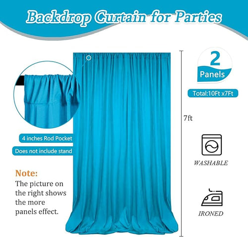 10 x 7 Feet Lake Blue Backdrop Curtain - Image 2