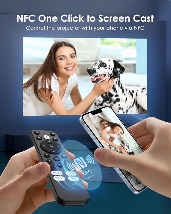 Smart 4K Projector for Bedroom, Indoor Outdoor Home Theater Projectors - Image 4