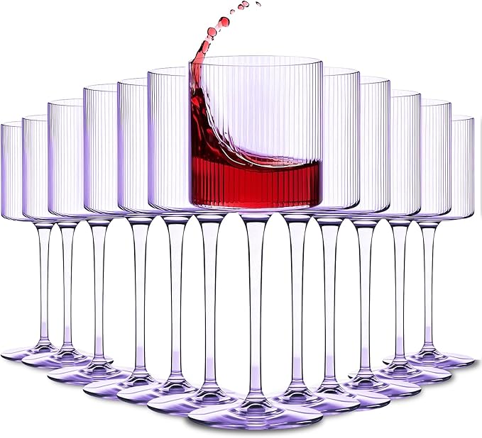 Plastic Goblets Wine Glasses - 12Oz Acrylic Wine Glasses Origami Unbreakable by Lueumxc