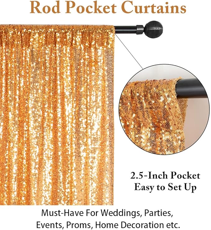 ShinyBeauty Gold Sequin-Backdrop-20FTx10FT Sequin Fabric Backdrop - Image 4