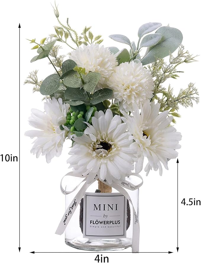 LADADA Artificial Hydrangea and Glass vase Decoration, Used - Image 6