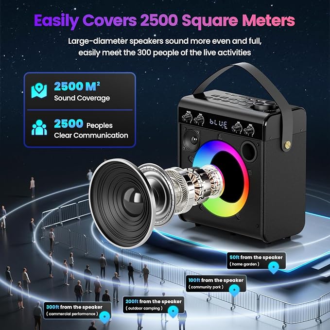 Karaoke Machine, Portable Bluetooth Speaker - Image 3