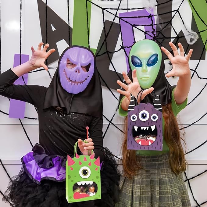 Cheerland Monster Party Favor Gift Bags Halloween Goodie Bag Monster Birthday - Image 3