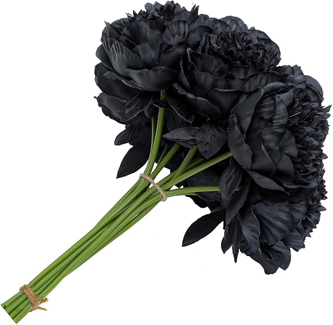 U'Artlines 10 Heads Artificial Peony Silk Flower Leaf Home Office Wedding Party - Image 4