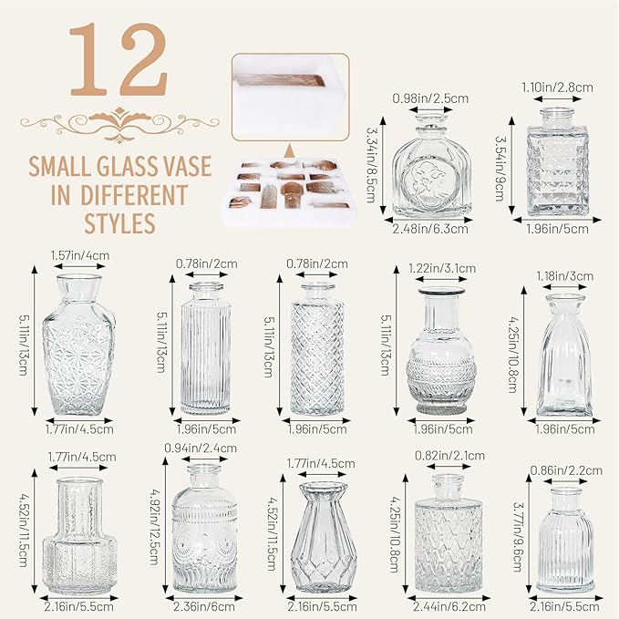 12pcs Mini Bud Vases As Wedding Centerpieces - Image 2
