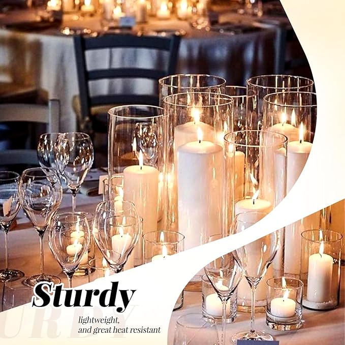 12Pack Glass Cylinder Vases for Centerpieces - Image 6