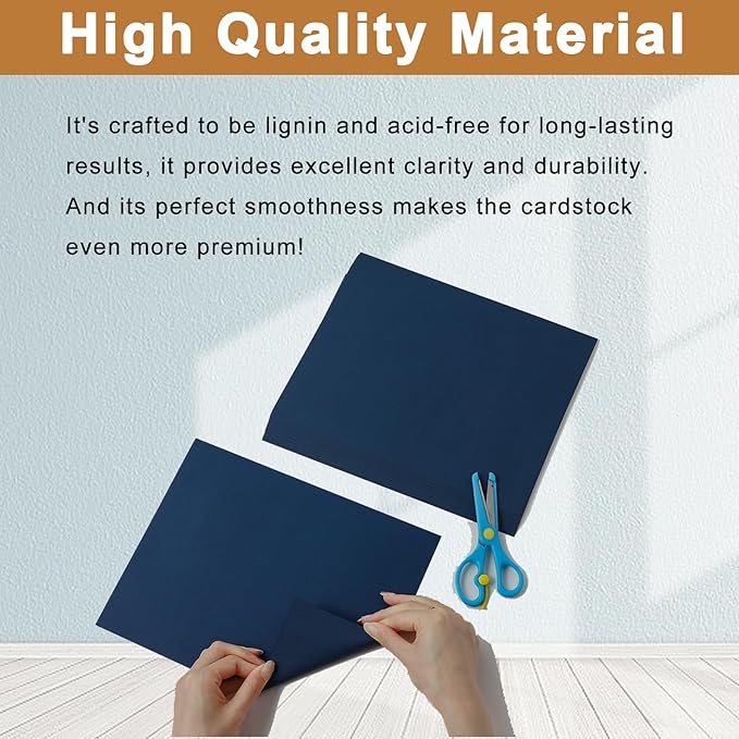 28 Sheets Navy Blue Cardstock 8.5 x 11 Scrapbooking Paper, 92lb Heavyweight - Image 4