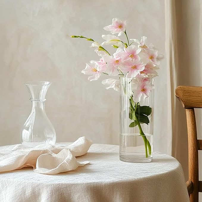 12Pcs Glass Cylinder Vases 8 Inch Tall Clear Flower Vases - Image 3