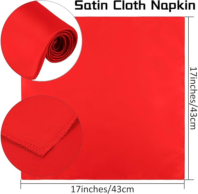 Aneco 12 Pieces Christmas Satin Napkins Soft Dinner Napkins Square Weddings - Image 2