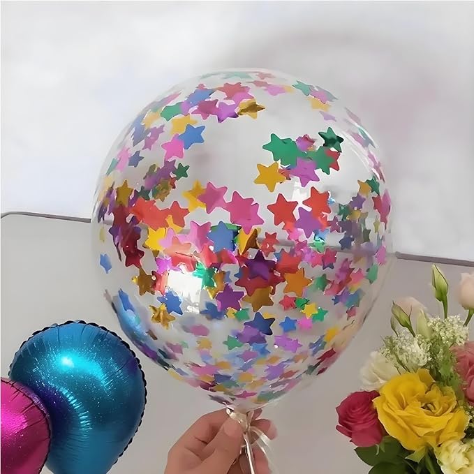 Rainbow Metallic Foil Star Confetti 0.78inch/2cm 8000PCS Table Confetti - Image 3