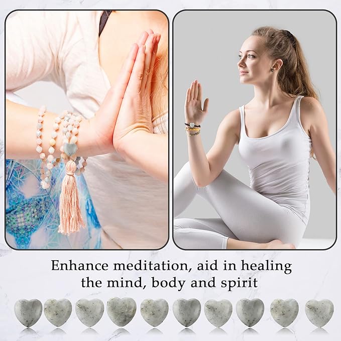 Gerrii 50 Pcs Heart Healing Stone Bulk Quartz Heart Inspirational Stones Gift - Image 4