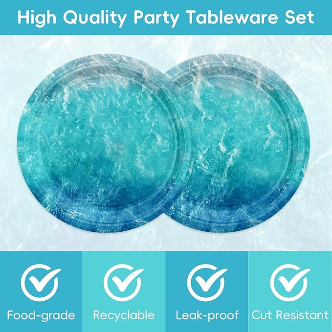 40pcs Ocean Themed Birthday Party Decorations Under the Sea Party, Ocean Waves - Image 3