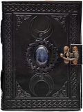cuero 3 Moon Blue Lapiz Embossed Vintage Leather Journal by cuero