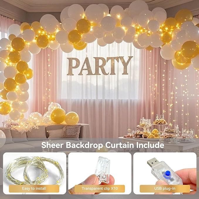 10×8ft Tulle Backdrop Curtains - Image 2