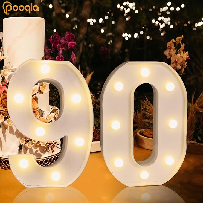Pooqla Decorative LED Light Up Number Letters, Battery Operated - Image 2