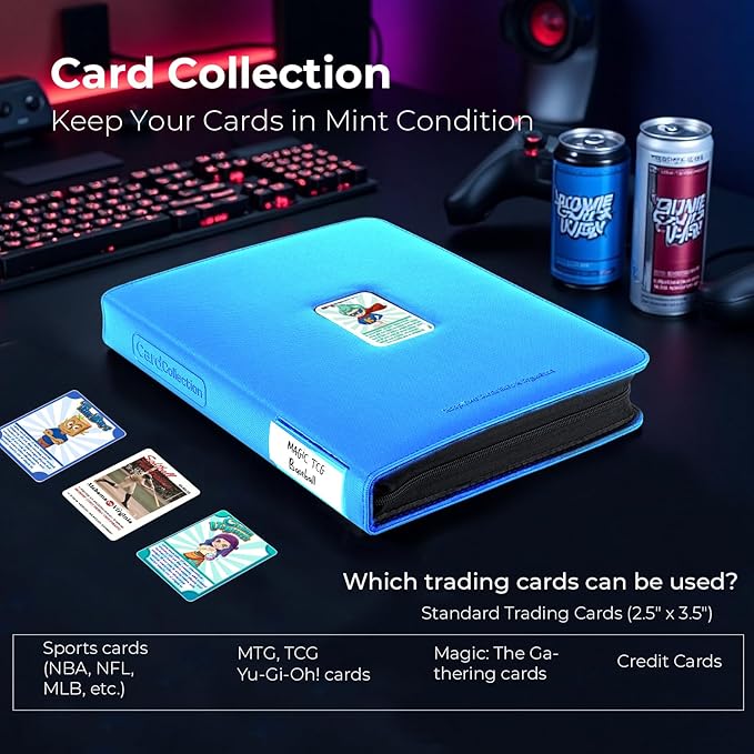 Premium ZiP Trading Cards Binder 9 Pockets, 936 Cards, Large Cards Book Album - Image 3