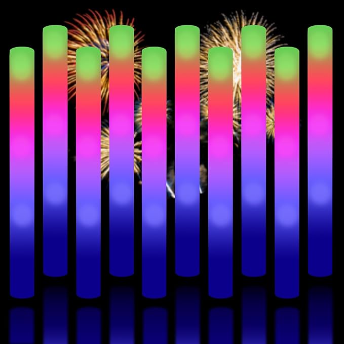 Super Z Outlet Upgraded Light up Foam Sticks, 3 Modes Colorful Flashing LED by SuperZOutlet