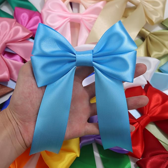 Light Blue Solid Satin Ribbon 1-1/2 Inch 25 Yards Solid Polyester Fabric Ribbon - Image 7