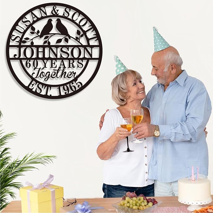 Personalized Wedding Anniversary Sign Gifts, Custom 50th 40th 65th 60th 25th - Image 2