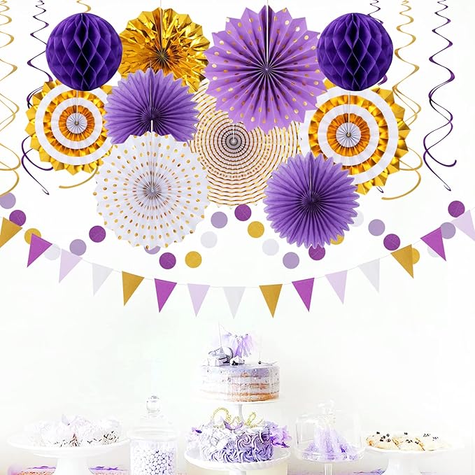Purple-Gold Graduation Party-Decoration - Image 5