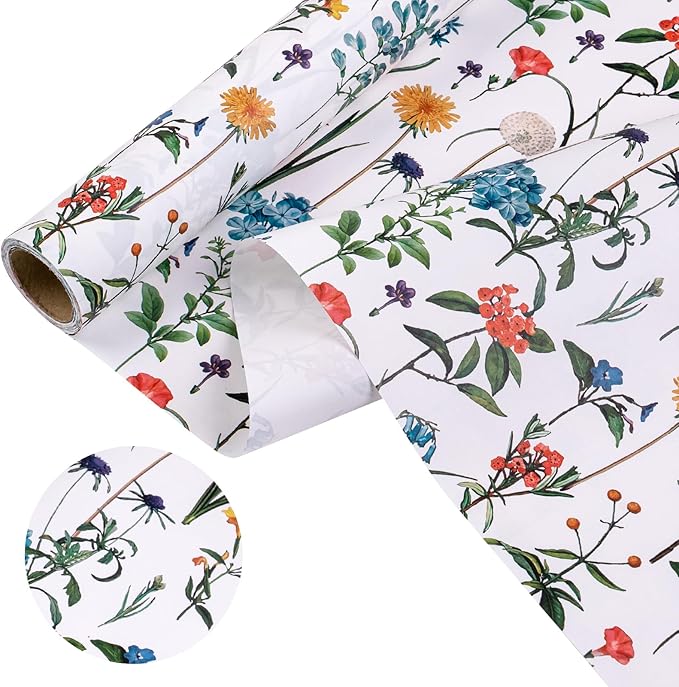 WRAPAHOLIC Kraft Wildflower Wrapping Paper - Image 3