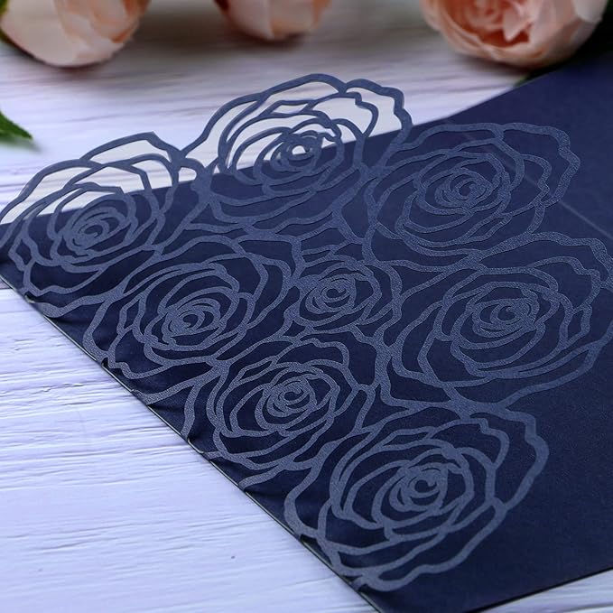 20 Pcs Laser Cut Wedding Invitations Card Pocket - Image 6
