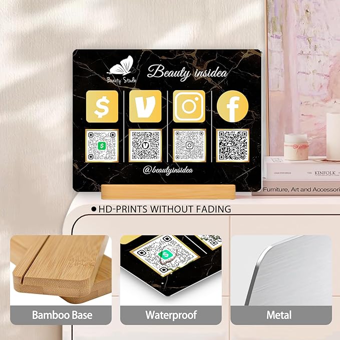 Personalized Custom Metal QR Code Sign Venmo Cashapp Scan to Pay - Image 3