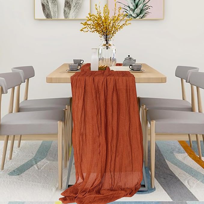 2 Pack Cheesecloth Table Runner 10Ft Christmas Gauze Boho Table Runners - Image 5
