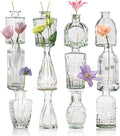 12 Pcs Bud Vase Set, Vases for Centerpieces, Cute Glass Bud Vases in Bulk by Yabool