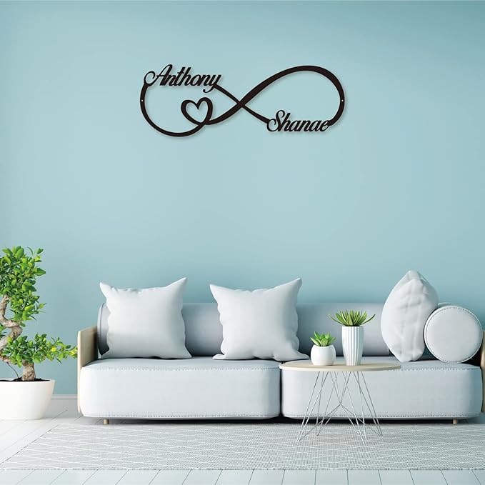 Personalized Infinity Symbol, Metal Love Sign, Custom Family Name Established - Image 6