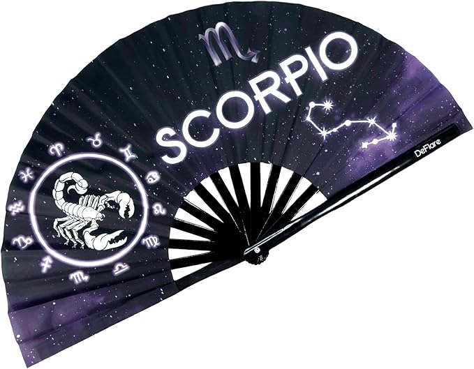 DeFlare | Cosmic Zodiac Rave Fan | Zodiac Sign Hand Fan | Astrology Rave Fan | by DeFlare-RaveFestivalFans