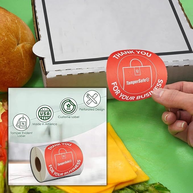 Angel's Peel Lounge Thank You Tamper Proof Stickers Roll — Tamper Evident - Image 6
