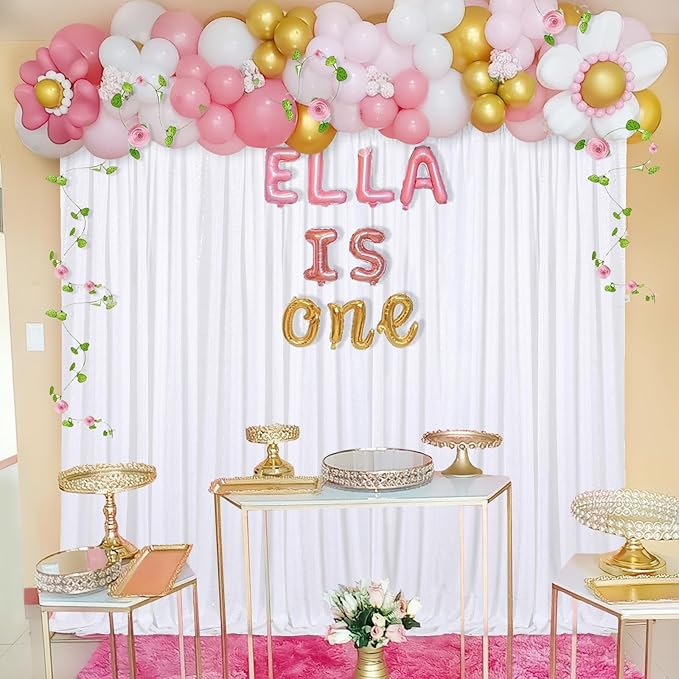 White Sequin Backdrop Curtain 7ft x 7ft Party Backdrop Curtains Sparkly Photo - Image 4
