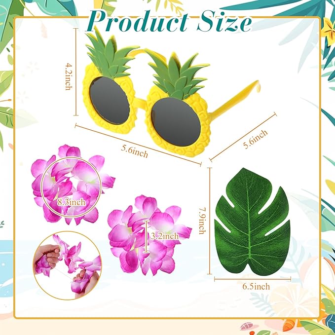 6 Sets Hawaiian Table Centerpieces Pineapple Luau Party Table Decorations - Image 2