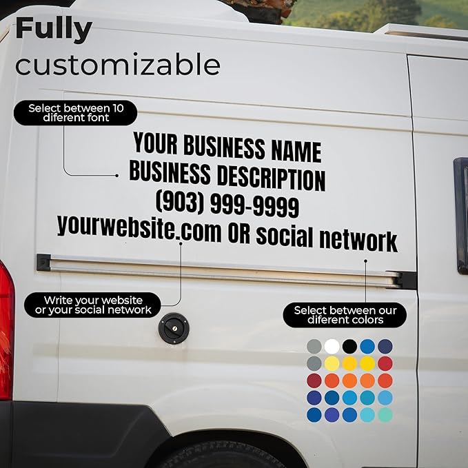 EGD Custom Business Car Decal for Windows or Vans | Personalized Vinyl Stickers - Image 2