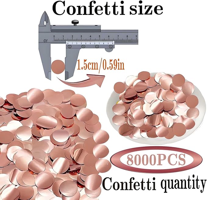 Rose Gold Round Foil Confetti-Metallic Table Confetti - Image 2