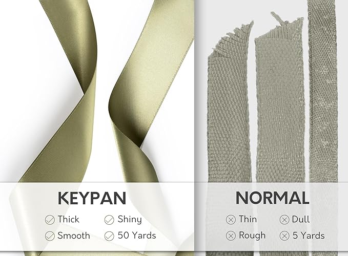 Sage Green Satin Ribbon 7/8 Inch x 50 Yards Double-Faced Ribbons - Image 4