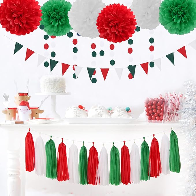 Red-Green White Party-Decorations - Image 4