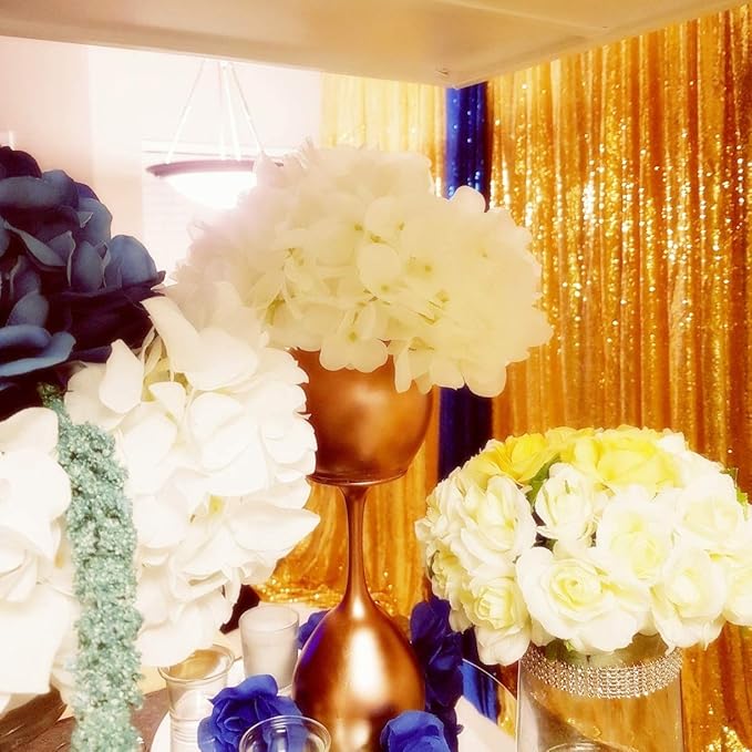 Eternal Beauty Yellow Gold Sequin Backdrop, 4x7 Ft Glitter Background Curtains - Image 9
