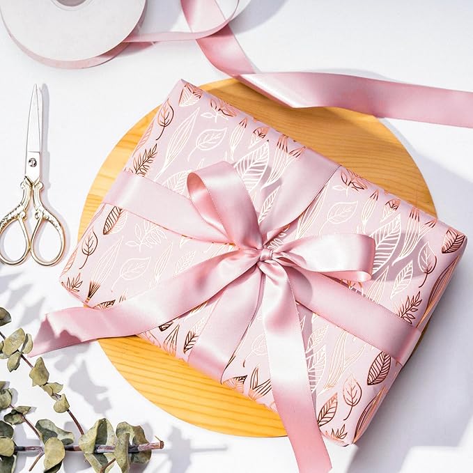 WRAPAHOLIC Pink Wrapping Paper Roll - Image 4