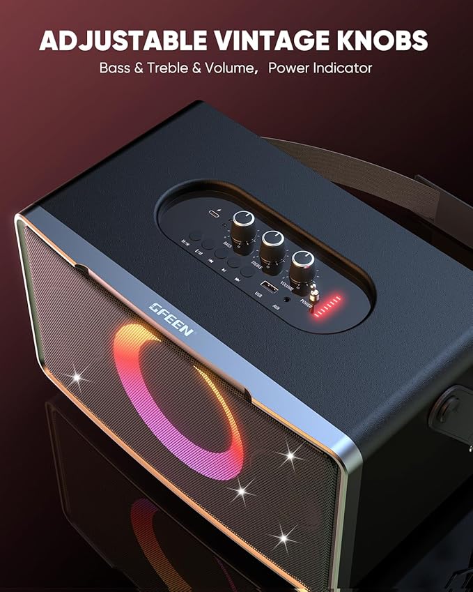 GFEEN Portable Bluetooth Speaker: 200W Peak, Deep Bass, 15H Playtime, Large - Image 7