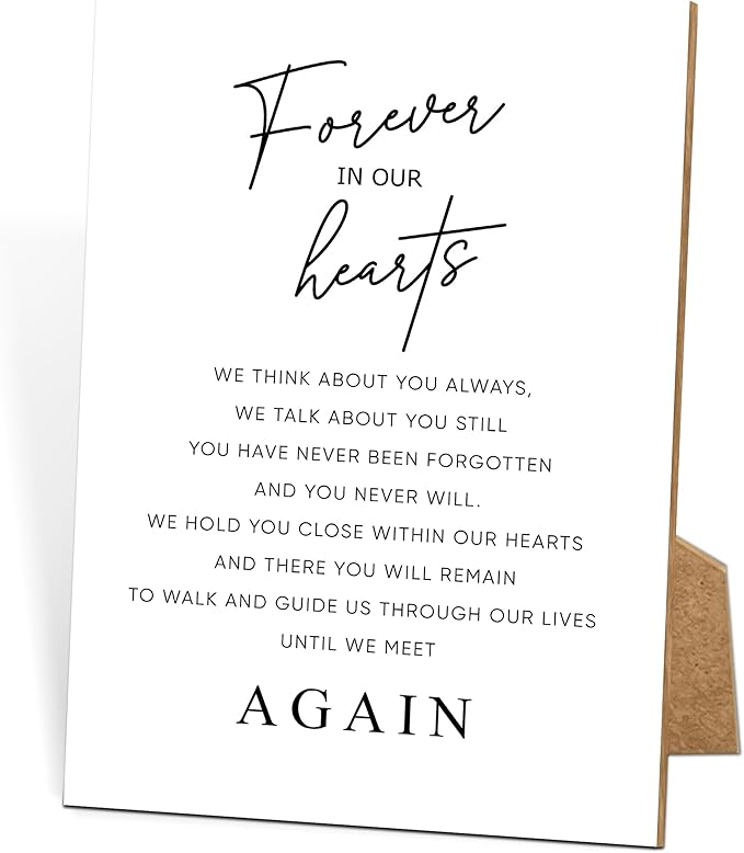 Funeral Sign, 8x11 White Minimalist Style Loss of Loved One Memorial Sign by TCJIU
