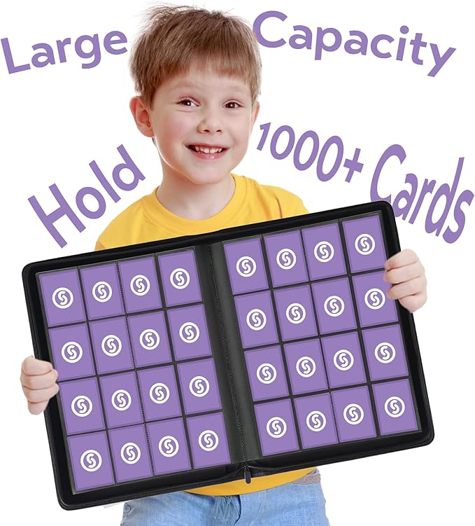 1000+ Pockets Trading Card Binder, Premium 16 Pocket Card Binder, Ringless Side - Image 2