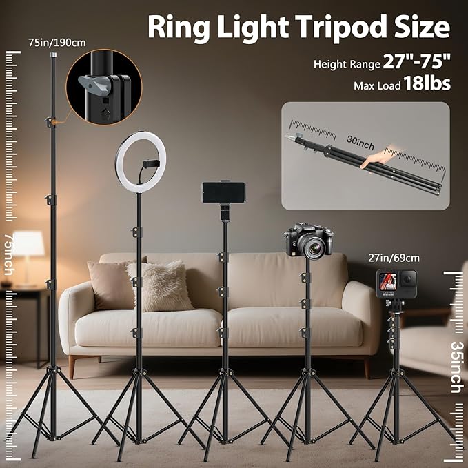 Ring Light 22inch Kit: Ring Light Tripod - Image 6