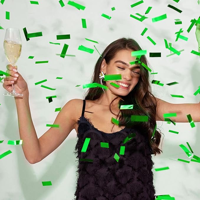 Party Poppers Confetti Cannon 12 Pack Green Poppers 12 Inch Party Shooters - Image 7